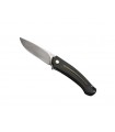 MKM mk.fx01mggr Couteau Arvenis, lame acier M390 Bohler finition « stonewashed » avec « flipper », manche 12 cm G10 noir