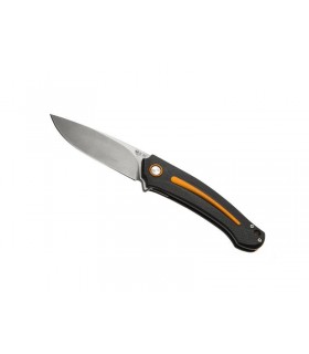 MKM mk.fx01mgor Couteau Arvenis, lame acier M390 Bohler finition « stonewashed » avec « flipper », manche 12 cm G10 noir