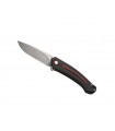 MKM mk.fx01mgre Couteau, lame acier M390 Bohler finition « stonewashed » avec « flipper », manche 12 cm G10 noir