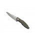 MKM mk.vp01gbgr Couteau raut, lame acier M390 Bohler finition, manche 12 cm titan. 6AL4V gris avec plaq. G10 vert