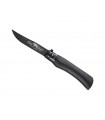 Old Bear 311.l Couteau total black, lame acier 420 revêtement PTFE noir, manche 12 cm bois d'ayous stratifié noir.