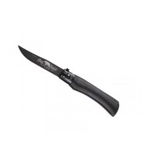 Old Bear 311.m Couteau total black, lame acier 420 revêtement PTFE noir, manche 11 cm bois d'ayous stratifié noir.