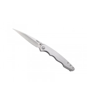 Crkt 7016.cr Couteau flat out, lame acier 8Cr13MoV satiné et brossé, manche 11 cm acier inox