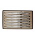 Le Thiers 10106 Coffret 6 couteaux table monobloc forgés par ROGER ORFEVRE, microdentés, 23 cm, tout inox, décors « Natura ».