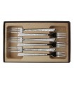 Le Thiers 10106.f Coffret 6 fourchettes, 20 cm, tout inox. Décors « Natura » sur manches réalisés par microbillage sélectif