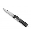 Otter 10402.r Couteau, lame acier inox 4034, décapsuleur avec tournevis, tire-bouchon), manche 9,5 cm métal noir