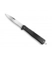 Otter 10436 Couteau, lame acier carbone XC75 avec cran au dos, manche 11 cm métal noir