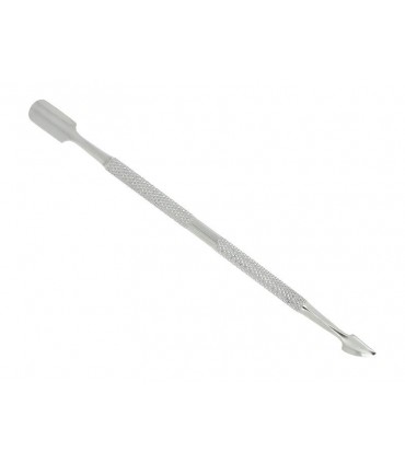 Manufacturer 1605 Outil manucure double usage (repousse-chair largeur 8 mm, coupe cuticules), 13,5 cm, inox.