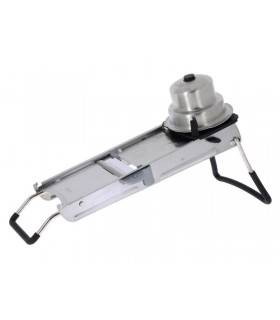 De Buyer 2012.01 Mandoline REVOLUTION acier inox, double lame horizontale (lisse et micro-dentée), 3 peignes julienne