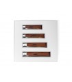 Mam 2505.20 Coffret cadeau 4 ctx, lame dos droit inox revêtement titanium bronzé, manches 9, 10, 11 et 12,5 cm bubinga