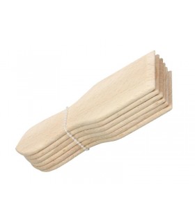 Manufacturer 3456 Lot de 6 spatules à raclette, 13,5cm, hêtre.