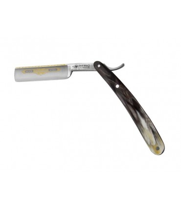 Dovo 4.5850 lame acier carbone (convenant pour tout type de barbe, à essuyer après usage), manche corne