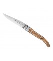 Cdozorme 4915.o Couteau, lame acier 14C28N, manche  12,5 cm bois olivier