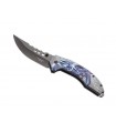 Herbertz 590511 Couteau, lame noire acier 420 à cran intérieur et à bouton double, manch 11,5 cm  aluminium  décor dragon