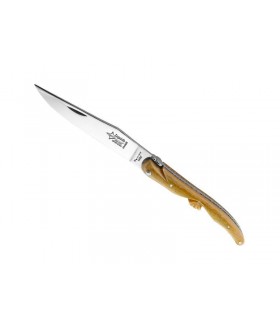 G.David 6122 Couteau,  lame acier 12C27, plein manche 12 cm os de chameau teinté safari