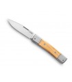 Lionsteel bm1.ul Couteau, lame acier M390 Bohler satiné à cran slip joint, manche  12,5 cm bois plaquettes olivier