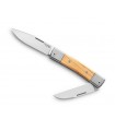 Lionsteel bm13.ul Couteau,   lame acier M390 Bohler satiné à cran slip joint, manche12,5 cm bois plaquettes olivier