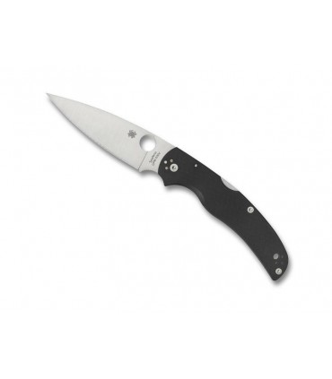 Spyderco c244gp Couteau, lame acier CPM-S30V à cran, manche 13 cm G10 noir, avec clip.
