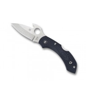 Spyderco c28pgyw2 Couteau, lame acier VG-10 à cran avec crochet "WAVE, manche 8 cm nylon/fibre de verre gris foncé