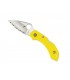 Spyderco c28syl2 Couteau, lame à dents acier H-1 à cran, manche  8 cm nylon/fibre de verre jaune