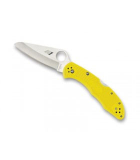 Spyderco c88pyl2 Couteau, lame acier H-1 à cran, manche 10 cm nylon/fibre de verre jaune