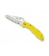Spyderco c88syl2 Couteau, lame à dents acier H-1 à cran, manche 10 cm nylon/fibre de verre jaune