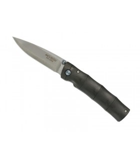 Mcusta mc.76dp Couteau Take,   lame acier VG-10 damas inox 66 couches cran int. & à bout. dble, manche 9.5 cm pacca noir
