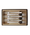 Roger Orfèvre 10107.f Coffret 6 fourchettes, 20 cm, tout inox, décors Maison», sur manches réalisés par microbillage sélectif