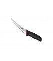 Victorinox 5.6613.12d Couteau désosser, lame étroite flexible inox 12 cm, dos renversé, man bi-mat. axe polypro. rouge grip noir