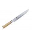 Kaï dm.0704w Couteau trancher lame 23 cm en acier damas inox comp. de 32 cches. Manche lamelle pacca teinte frêne