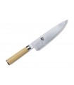 Kaï dm.0706w Couteau chef lame 20 cm en acier damas inox comp. de 32 cches. Manche lamelle pacca teinte frêne