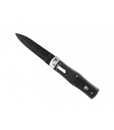 Mikov 241nhbk Couteau Prédator, lame acier inox 420 revêtement noir, manche 12 cm ABS noir