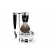 Mühle s81m226sf Set « RYTMO », 4 pièces, manche du rasoir et monture du blaireau résine noir