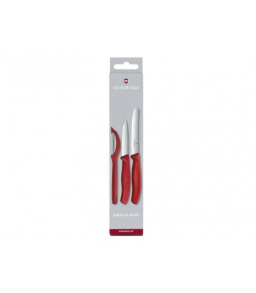 Victorinox 6.7111.31 Set 3 pièces lame inox, manche rouge