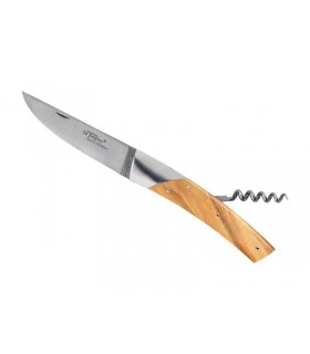 Florinox  718 Le thiers 2 pièces (lame acier 14C28, tire-bouchon), manche 11 cm olivier, mitre inox