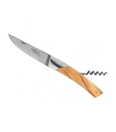 Florinox  718 Le thiers 2 pièces (lame acier 14C28, tire-bouchon), manche 11 cm olivier, mitre inox