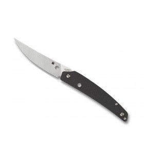 Spyderco c242cfp Couteau ikuchi, manche 11 cm fibre de carbone/g10 noir lame acier CPM-S30V satiné