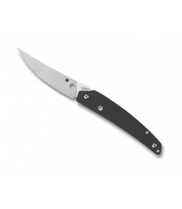 Spyderco c242cfp Couteau ikuchi, manche 11 cm fibre de carbone/g10 noir lame acier CPM-S30V satiné
