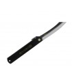 higonokami 917.n Couteau lame  semi-brute acier carbone San Mai SK2 (laminé 3 couches) manche 12 cm   en acier noir