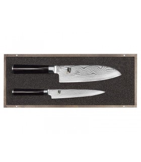 Kaï dms.230 Set 2 couteaux Shun damas DM.0701 + DM.0702, coffret bois.