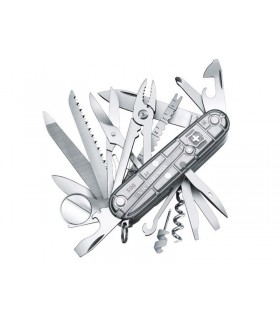 Victorinox 1.6794.t7 couteau SWISSCHAMP SILVERTECH Manche 91 mm, gris argenté translucide. 31 FONCTIONS (19 PIECES)