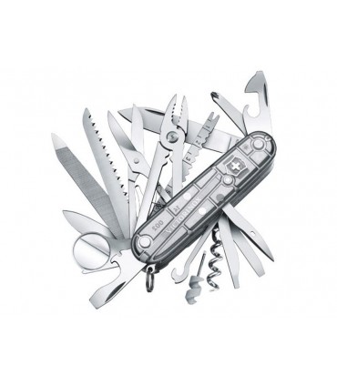 Victorinox 1.6794.t7 couteau SWISSCHAMP SILVERTECH Manche 91 mm, gris argenté translucide. 31 FONCTIONS (19 PIECES)