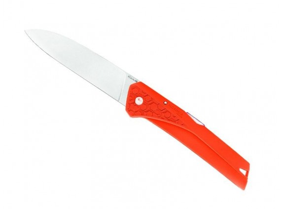 Florinox  kiana.o Couteau  lame  acier x35cr16N manche 11 cm  polyamide chargé en fibre de verre motif "mer" orange