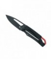 Black Fox bf.745 Couteau lame  à trous acier 440 c manche 8 cm g10 recto et acier inox verso, entretoise alu anodisé  noir/rouge