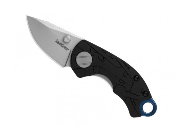 Kershaw ks.1180 Couteau lame  en acier 8Cr13MoV manche 7,5 cm  nylon/fibre de verre noir, entretoise alu anodisé bleu noir