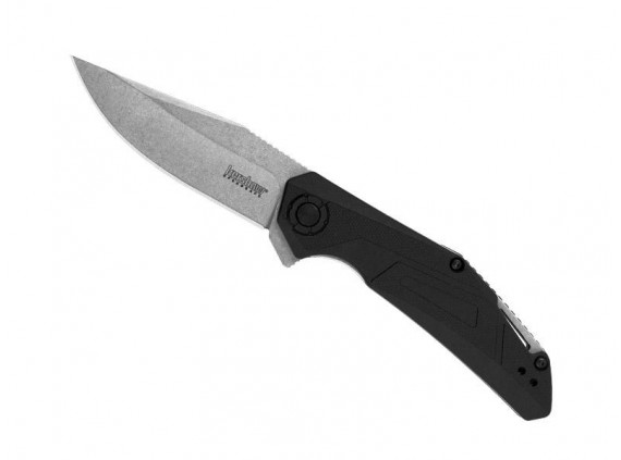 Kershaw ks.1370 Couteau  lame  acier 4Cr14  avec flipper,   manche 11 cm nylon/fibre de verre noir noir