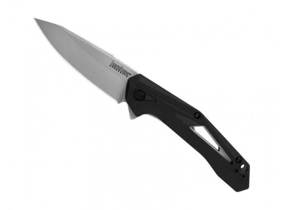 Kershaw ks.1385 Couteau  lame  acier 4Cr14avec flipper,   manche 11 cm  nylon/fibre de verre noir noir