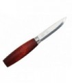 morakniv 13603 Poignard  lame  acier carbone avec dos brut manche 7,5 cm  bouleau teinté  rouge