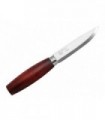 morakniv 13604 Poignard  lame  acier carbone avec dos brut manche 10,5 cm  bouleau teinté  rouge