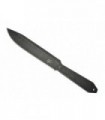 fred perrin fp1906 Couteau  lame  drop-point de  tout acier 440C finition « blackwash » manche 14,5 cm  en acier Gris foncé